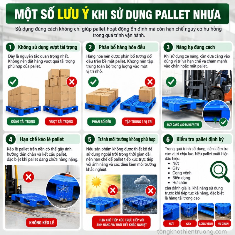 Hướng dẫn sử dụng pallet nhựa an toàn