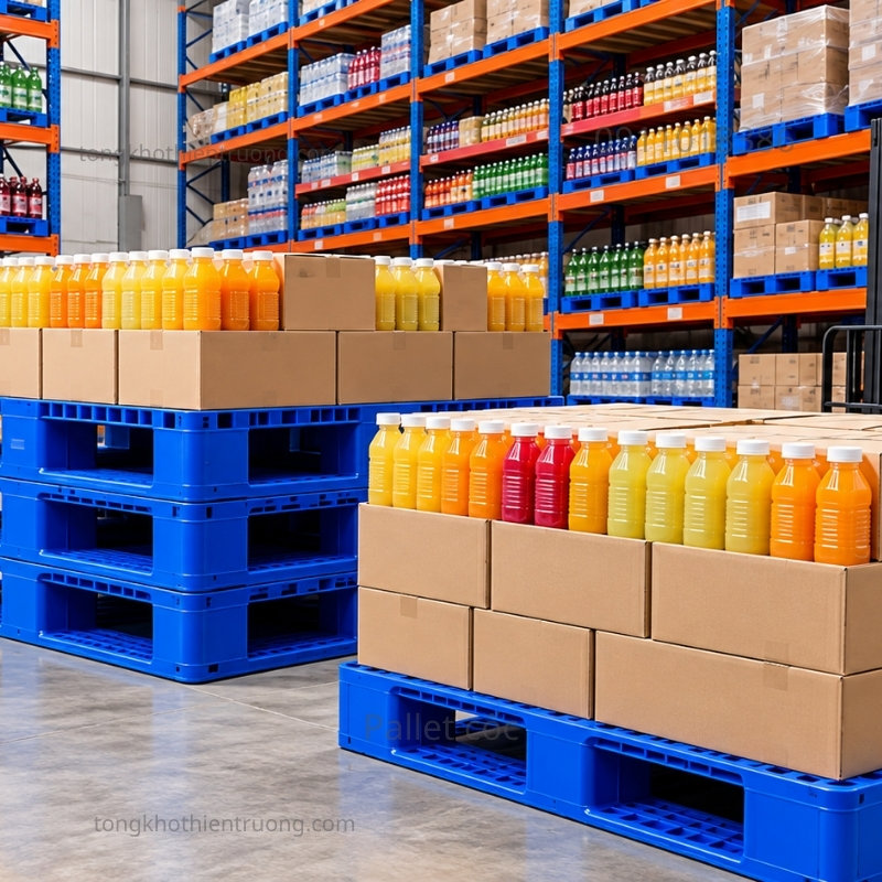 Pallet nhựa có dùng được trong kho thực phẩm không?