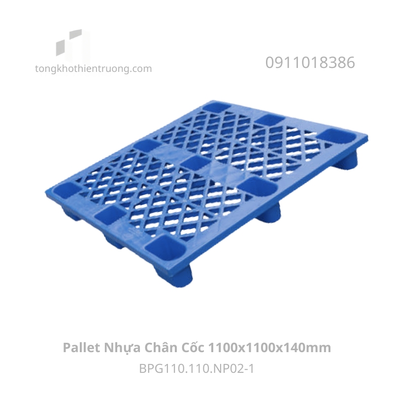 Pallet Nhựa Chân Cốc 1100 x 1100 x 140mm BPG110.110.NP02-1