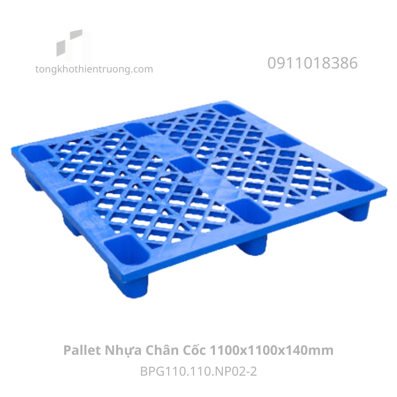 Pallet Nhựa Chân Cốc 1100x1100x140mm BPG110.110.NP02-2