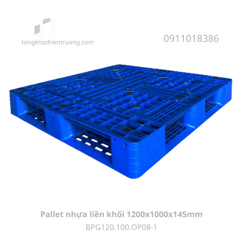 Pallet nhựa liền khối 1200x1000x145mm BPG120.100.OP08-1