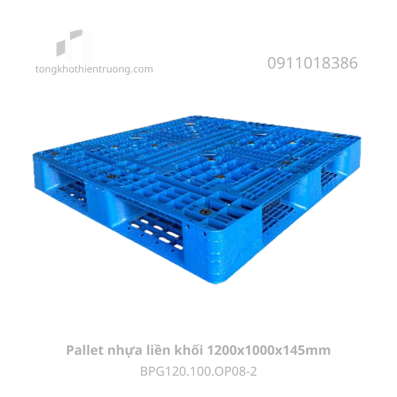 Pallet nhựa liền khối 1200x1000x145mm BPG120.100.OP08-2