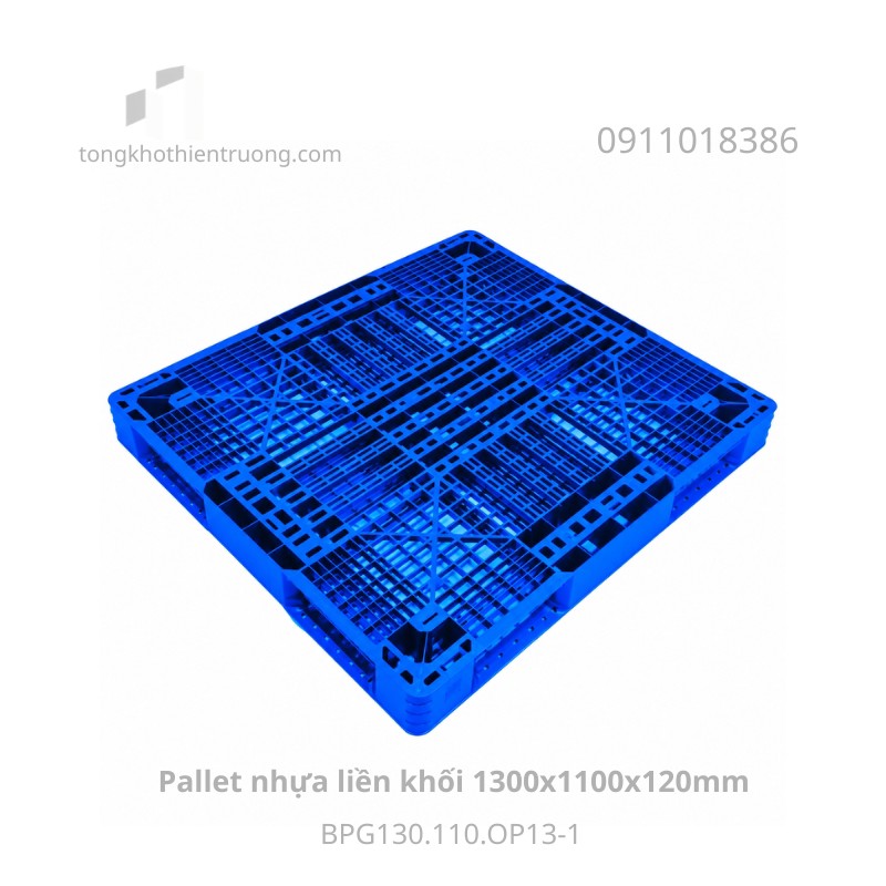 Pallet nhựa liền khối 1300x1100x120mm BPG130.110.OP13-1