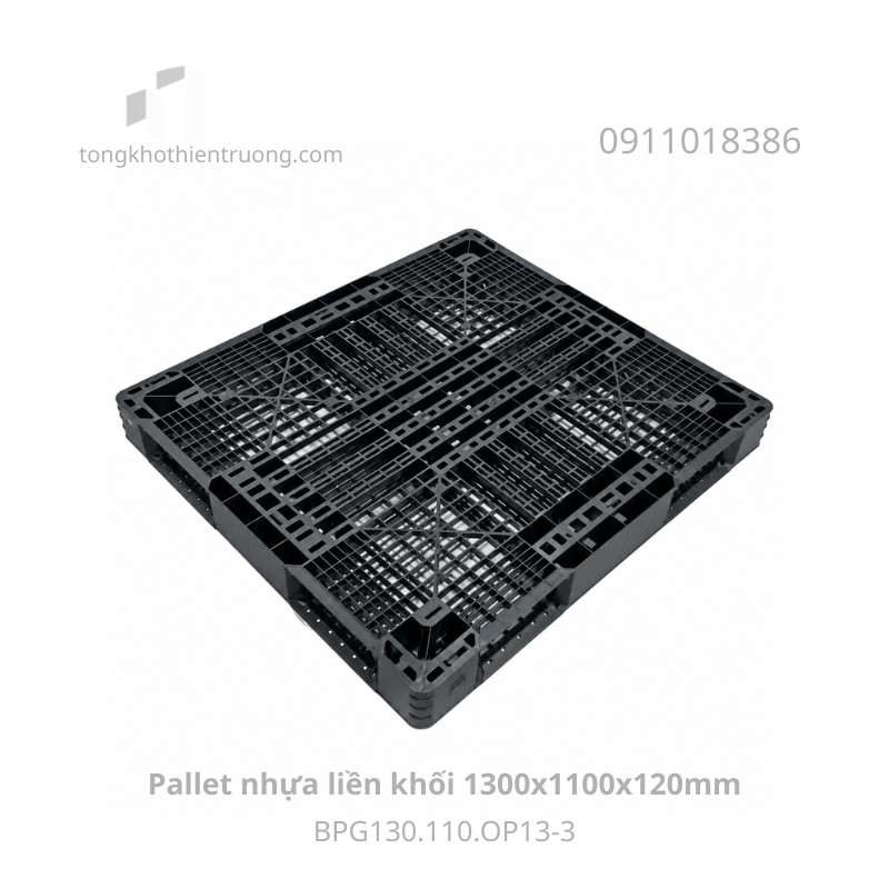 Pallet nhựa liền khối 1300x1100x120mm BPG130.110.OP13-3