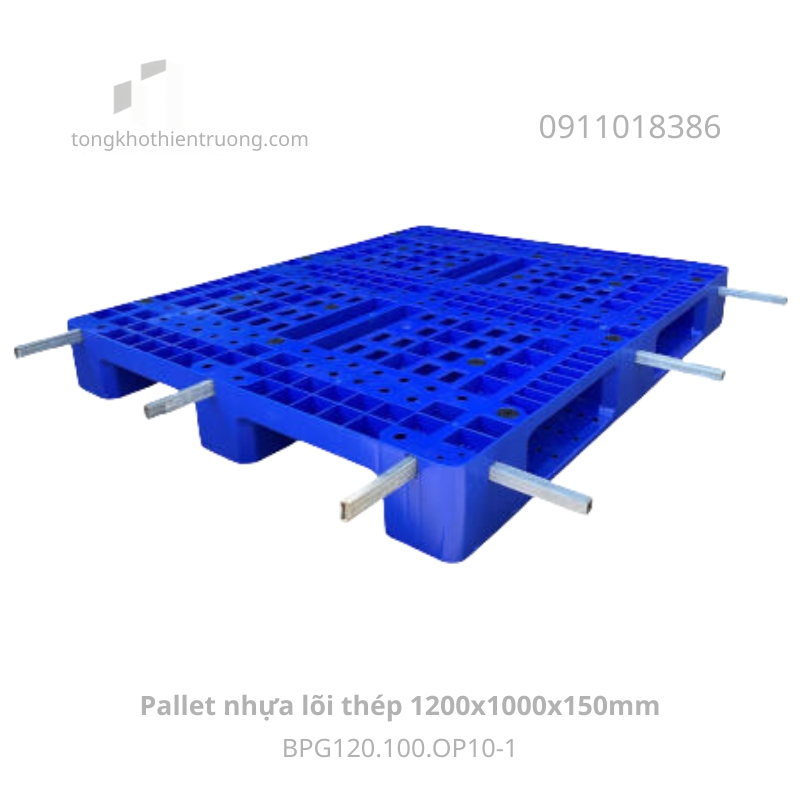 Pallet nhựa lõi thép 1200x1000x150mm BPG120.100.OP10-1