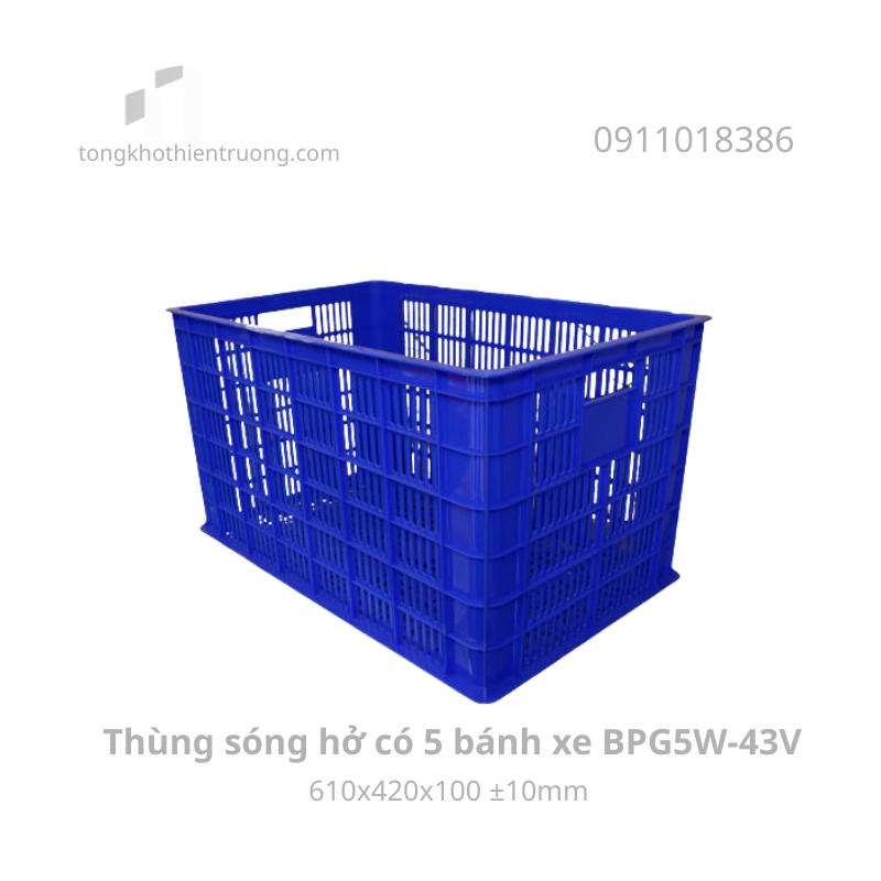 Thùng sóng hở có 5 bánh xe BPG5W-43V