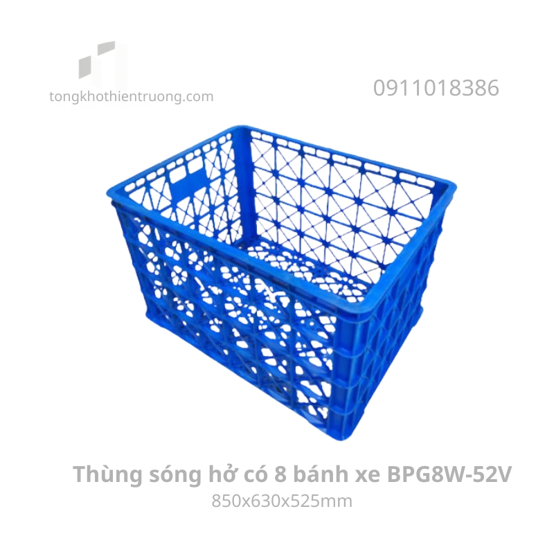 Thùng sóng hở có 8 bánh xe BPG8W-52V