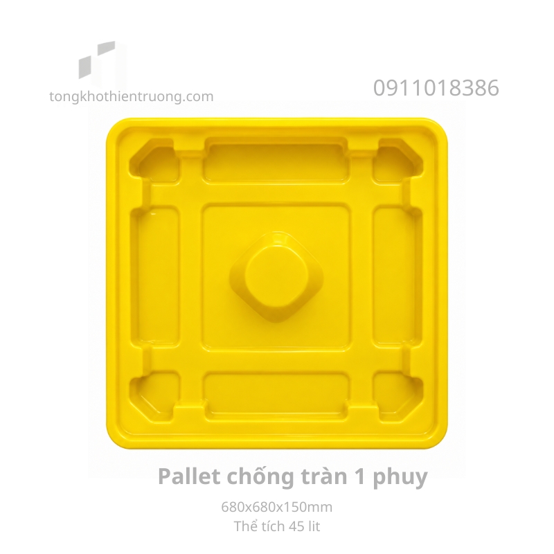 Pallet chống tràn 1 phuy 680x680x150mm