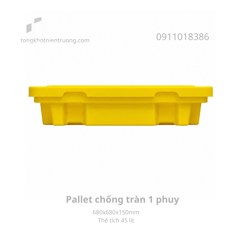 Pallet chống tràn 1 phuy 680x680x150mm