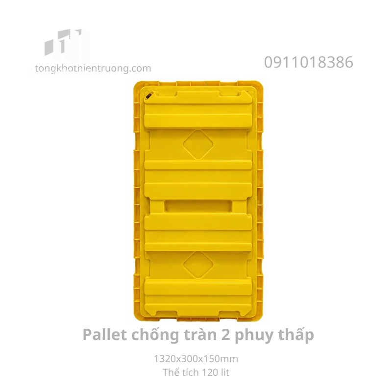 Pallet chống tràn 2 phuy thấp 2