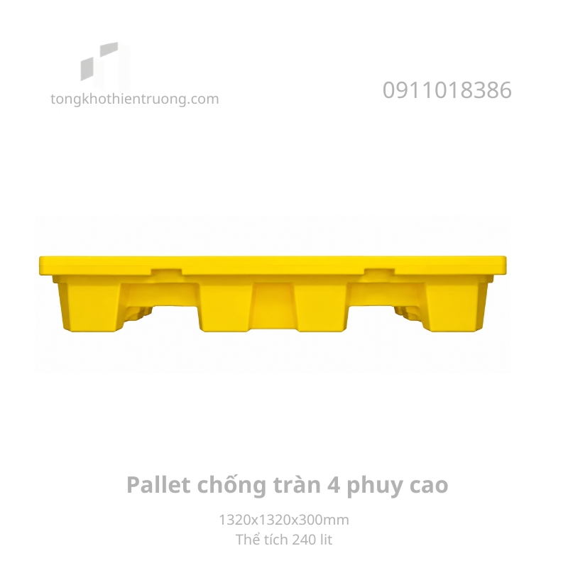 Pallet chống tràn 4 phuy cao 1320x1320x300mm
